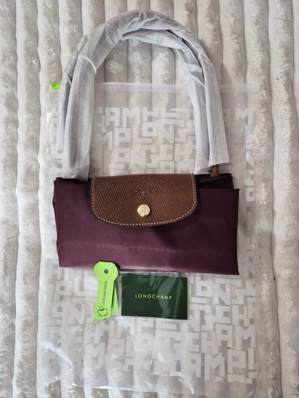 Longchamp Le Pliage Small Foldable Tote - Burgundy - Picture 7 of 11